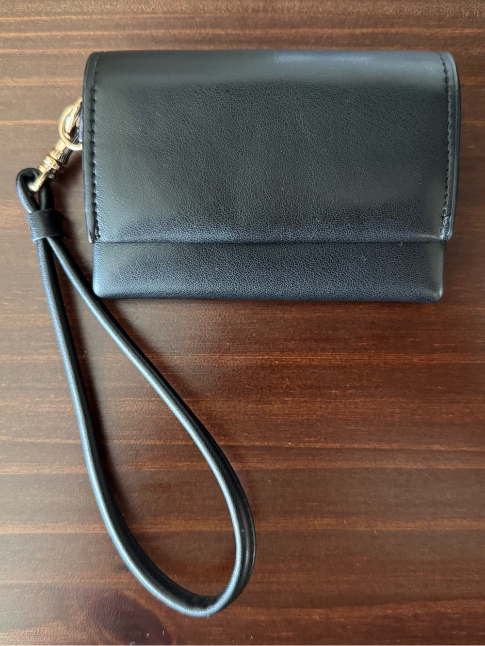 a new day Black Zip Card Pouch with Wrist Loop
